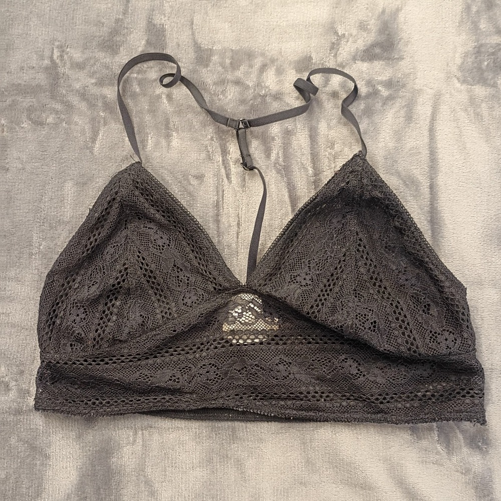 Gentle Fawn Bralette Bra Womens Small Black Stretch Lace Adjustable Racer Back
